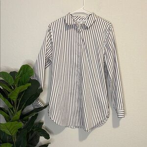 Chico's dark Gray and White Casual Button Down Shirt (12)